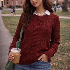 Hollister Women’s Red Speckled Sweater